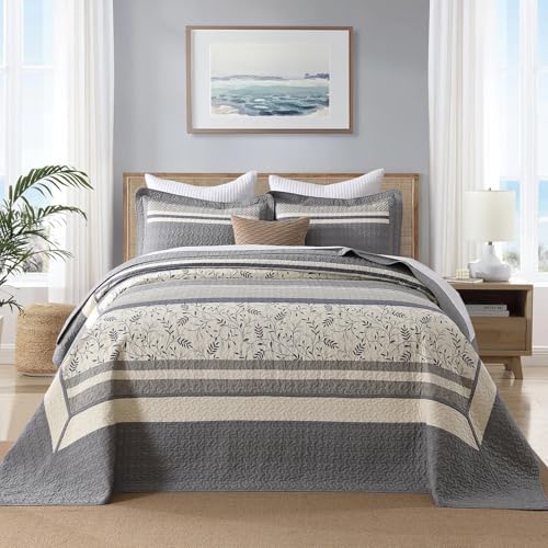 PANGUSHAN 128x120 Cotton Bedspread Set Gray