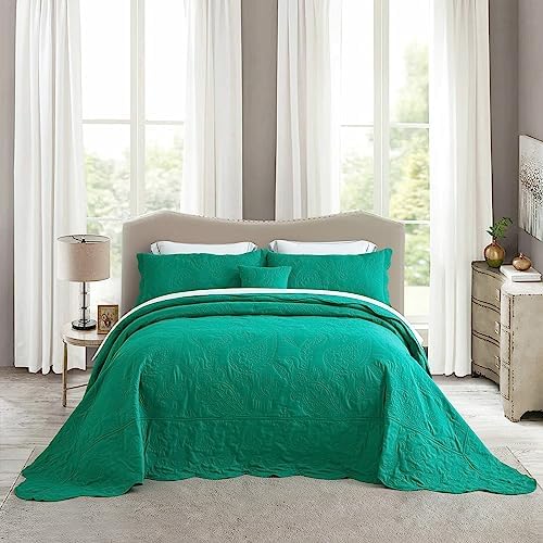 HZ HY Oversized King Bedspread Set - Teal Blue