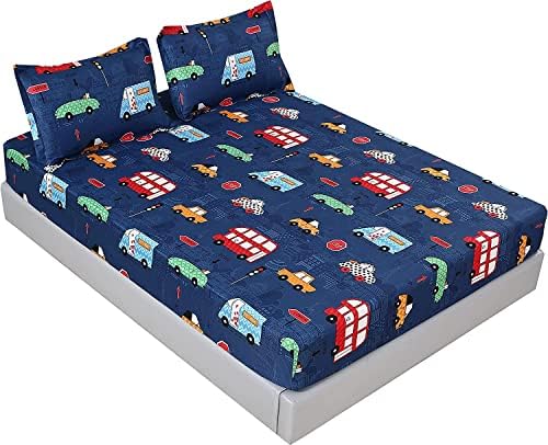 MAG 3Pcs Cartoon Car Bedding Set Queen Size