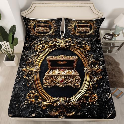 Homewish Luxury Diamond Pearl Fitted Sheet Set 1