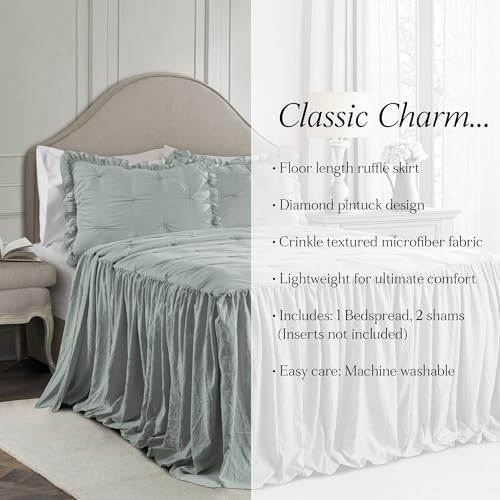 Lush Decor Ravello Ruffle Skirt Bedspread Set - King Blue