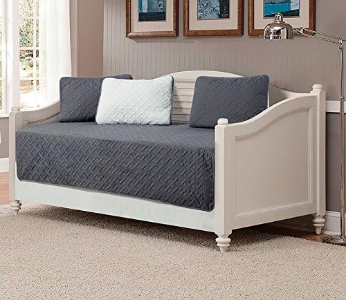 Fancy Linen 5pc DayBed Quilted Bedspread Coverlet Set in CharcoalSilver