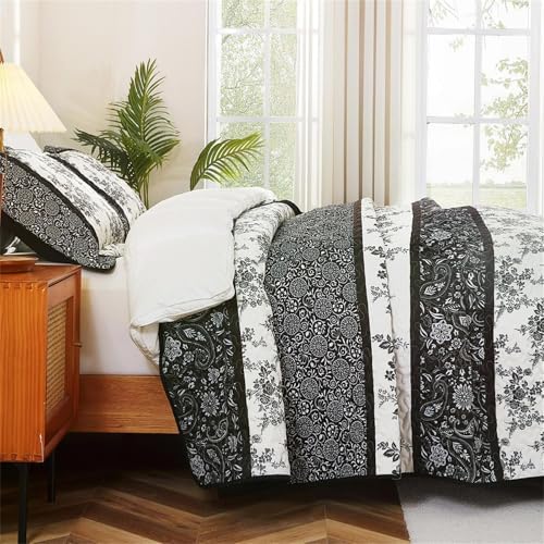 Cmfshape Bohemian Floral Quilt Set King Size 3-Piece 1