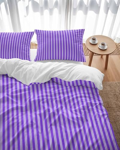 ZOE GARDEN Blue Purple Duvet Cover Set with Pillowcases