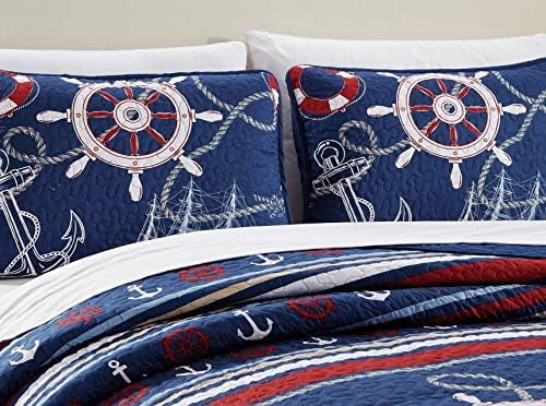Better Home Style 2 Piece Nautical Ships Bedspread Set