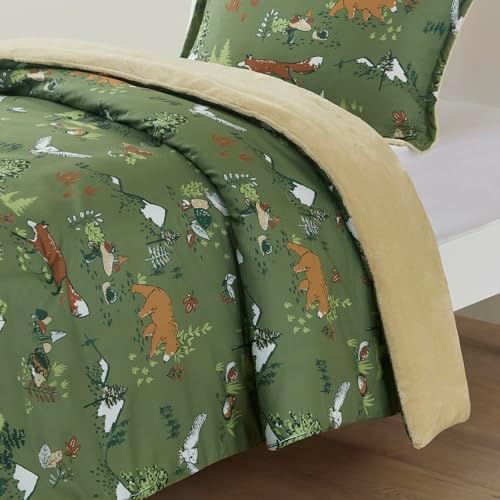 MI ZONE Kids Fluffy Comforter Set with Forest Animals