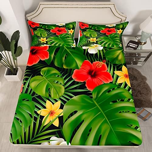 Tropical Palm Kids Bed Sheet Set - King Size