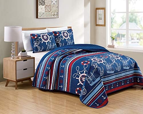 Better Home Style 2 Piece Nautical Ships Bedspread Set