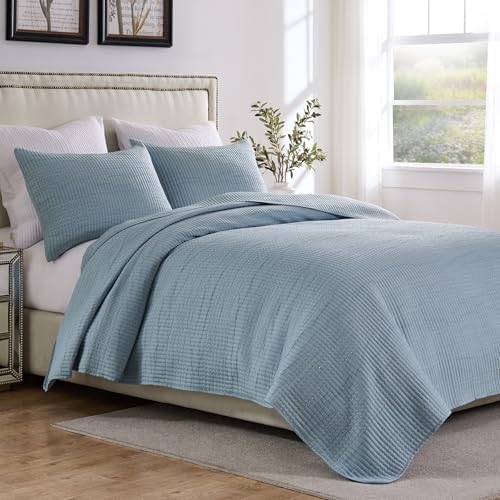 Greenland Home Textured Bedding Set 3-Piece KingCal King Cosmo Chambray