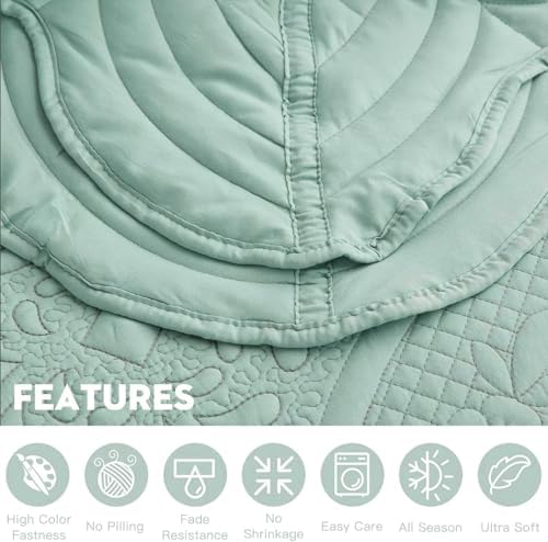 DaisyHuang Oversized Bedspread Set 5 Piece Seaglass