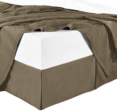 Microfiber Bed Skirts 14 Inch Drop Twin XL Solid Taupe