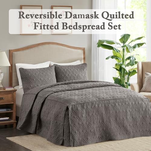 Madison Park Queen Bedspread Dark Grey