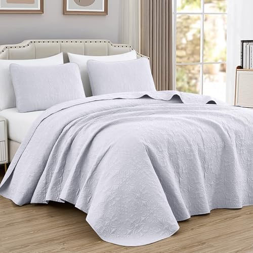 Chezmoi Luca 3-Piece Bedspread Set King Size White