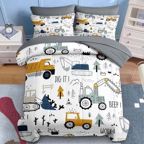 Nesker Comforter Set Queen Size with Cargo Crane Design 1