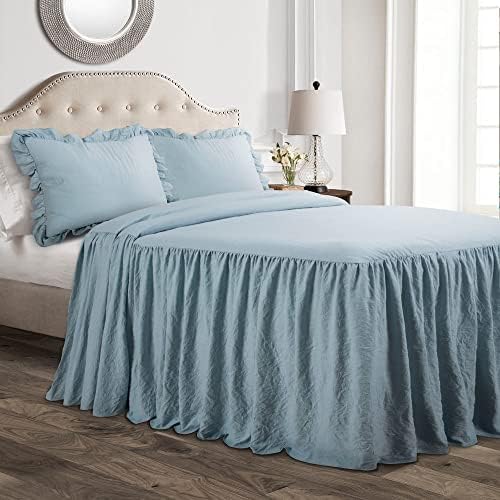 Lush Decor Ruffle Skirt Bedspread Set - Queen Lake Blue