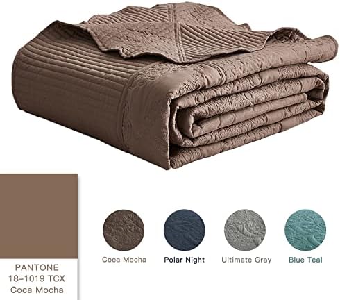 HZ HY Oversized King Bedspread Set Mocha