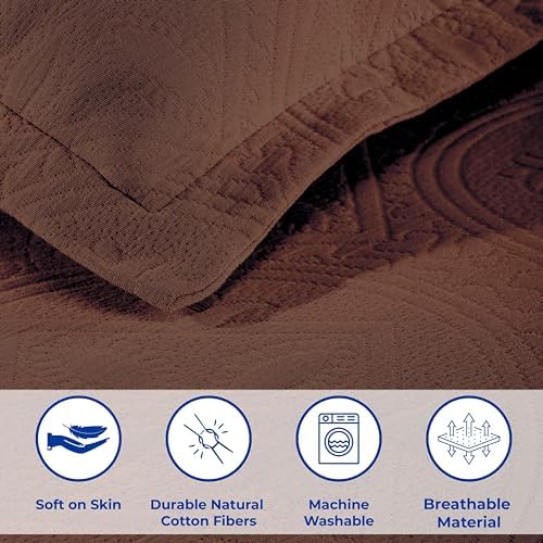 Superior 2 Piece Celtic Circle Bedspread Set Cappuccino