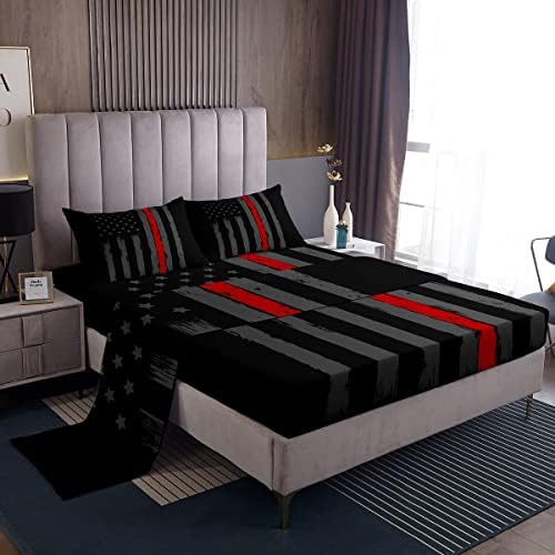 Erosebridal Queen Size Flag Bed Sheet Set