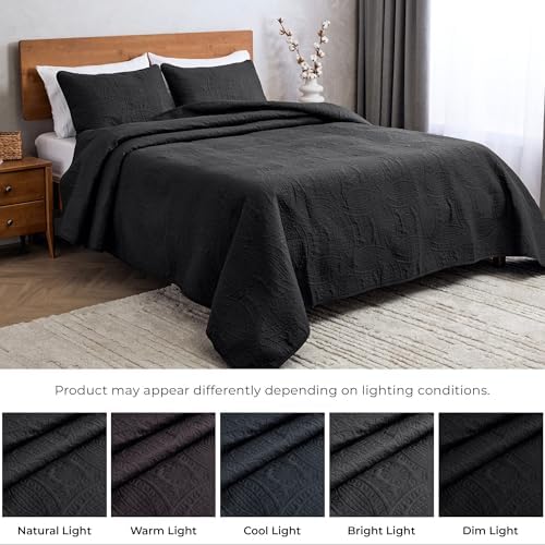 Mellanni Twin Bedspread Coverlet Set - Black