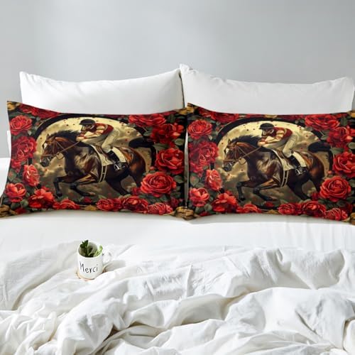 Manfei Western Cowboy Duvet Cover Set Twin Size