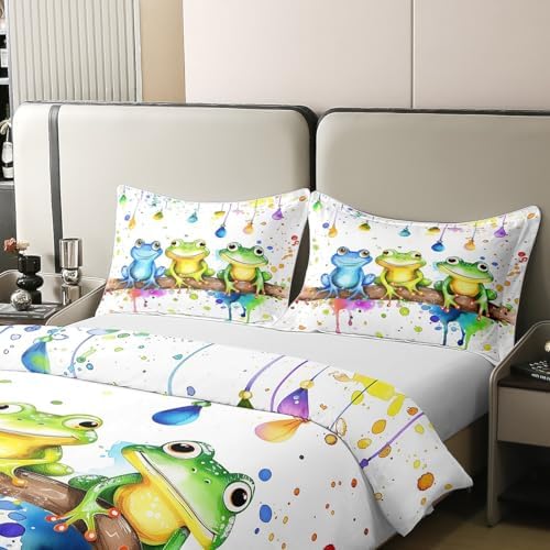 Erosebridal 100 Cotton Frog Duvet Cover Set