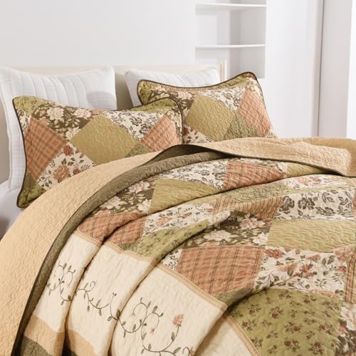 SahSahCasa 120x120 Oversized Cal King Bedspread Set
