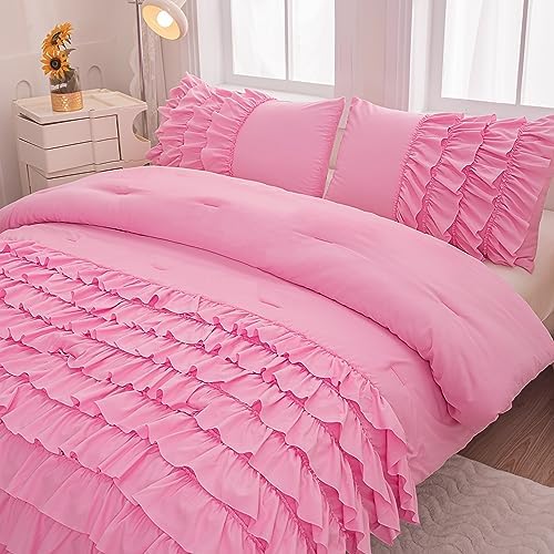 MWMWMW Pink Princess Comforter Set for Girls