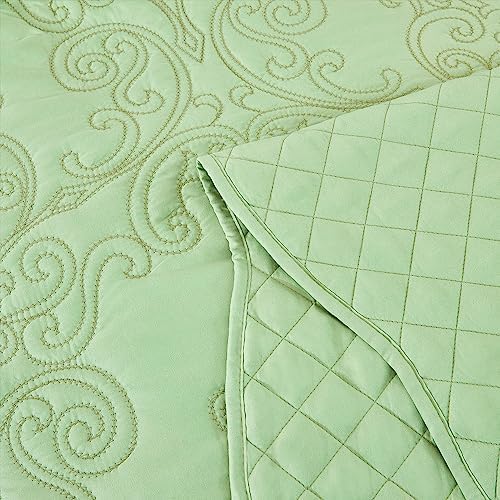 CHIXIN Bedspread Coverlet Set Queen Size - Luxury Damask Paisley Pattern