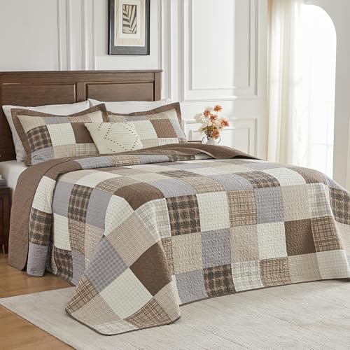 SahSahCasa 128x120 Cotton Oversized California King Bedspread Set