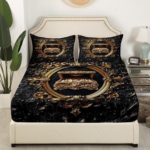 Homewish Luxury Diamond Pearl Fitted Sheet Set 1