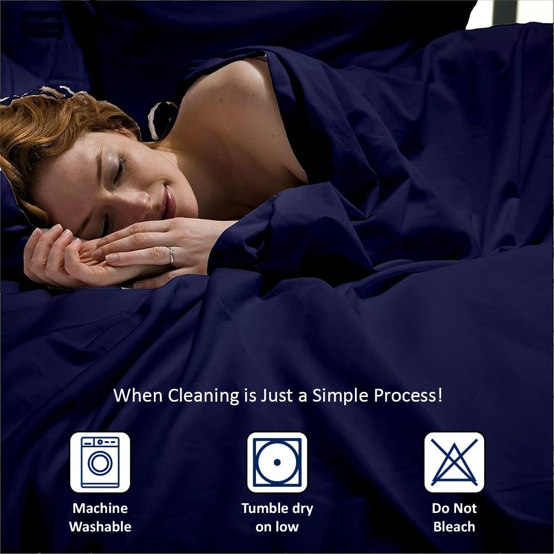 Cottingon 4 Piece Twin XL Bedding Set Navy Blue