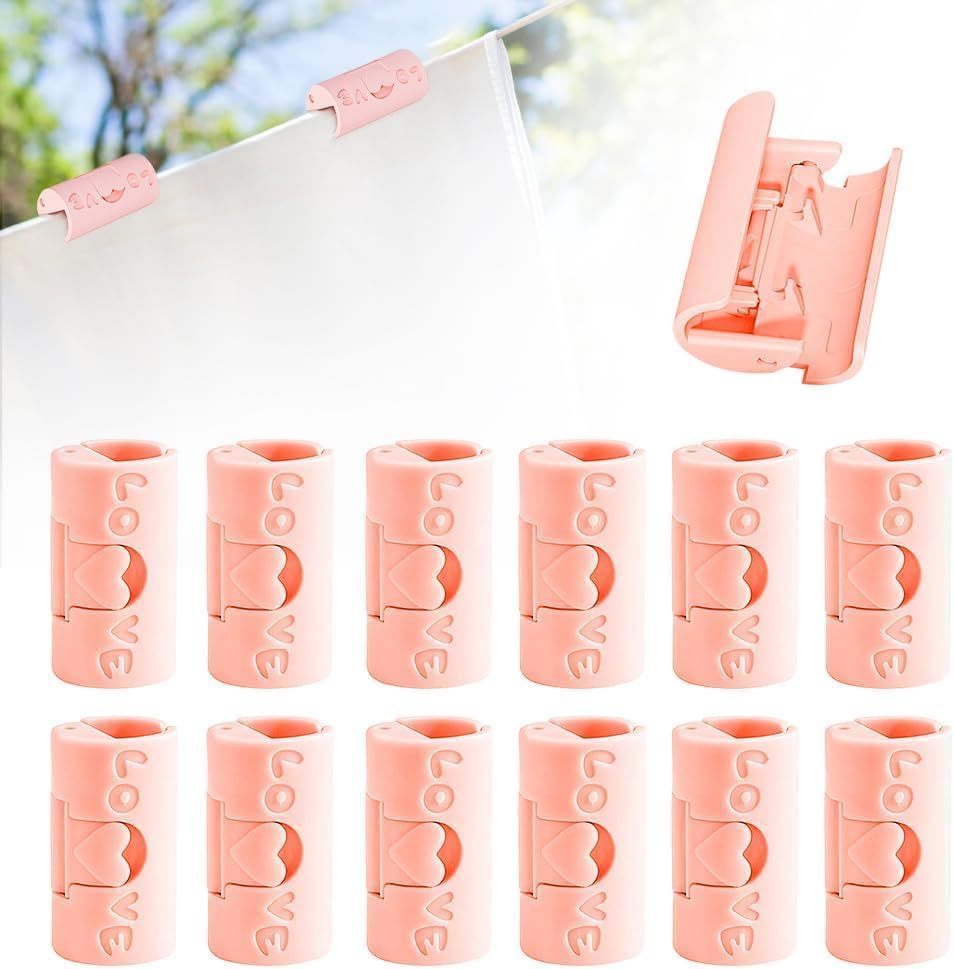 12 Pcs Pink Bed Sheet Grippers Fasteners Clips