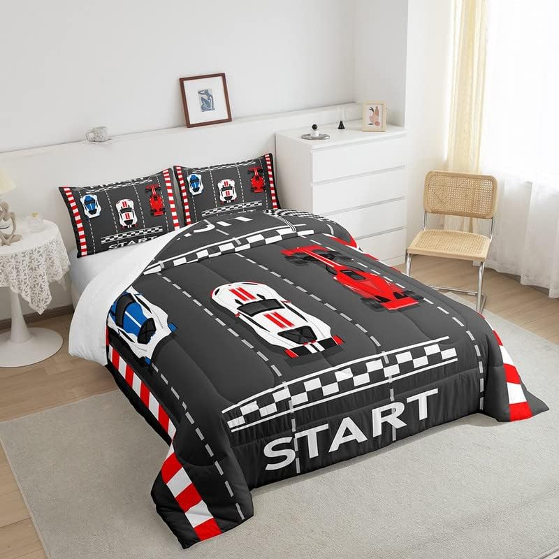 Feelyou Race Car Comforter Set for Kids