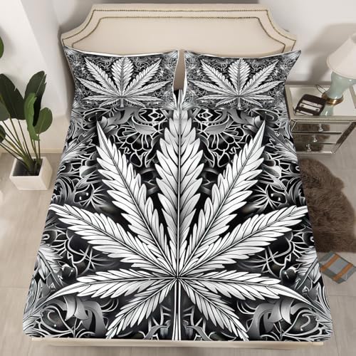 Feelyou Kids Psychedelic Leaf Sheet Set 4Pcs King Size