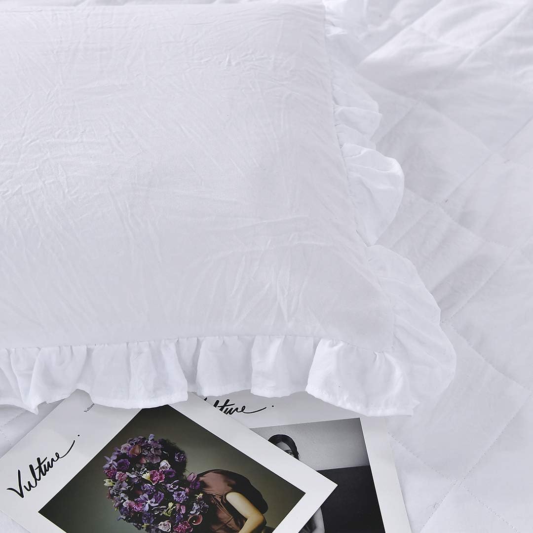 QSH Queens House Ruffle Skirt Bedspread 3 Piece Set