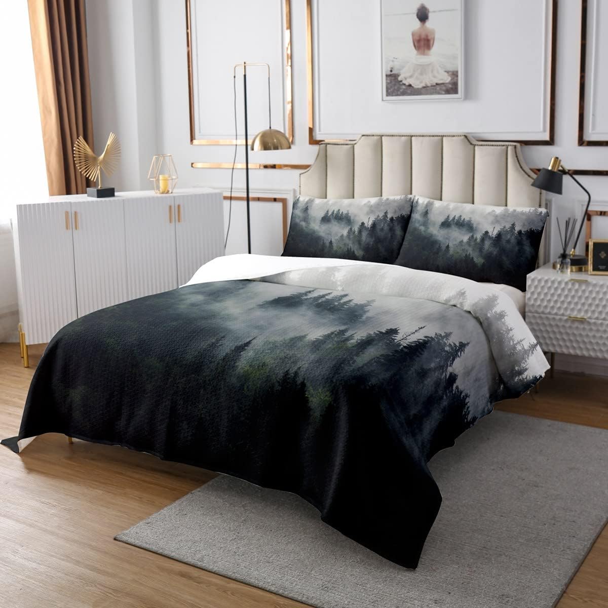 Feelyou Smoky Mountain Bedspread Set Queen 3Pcs