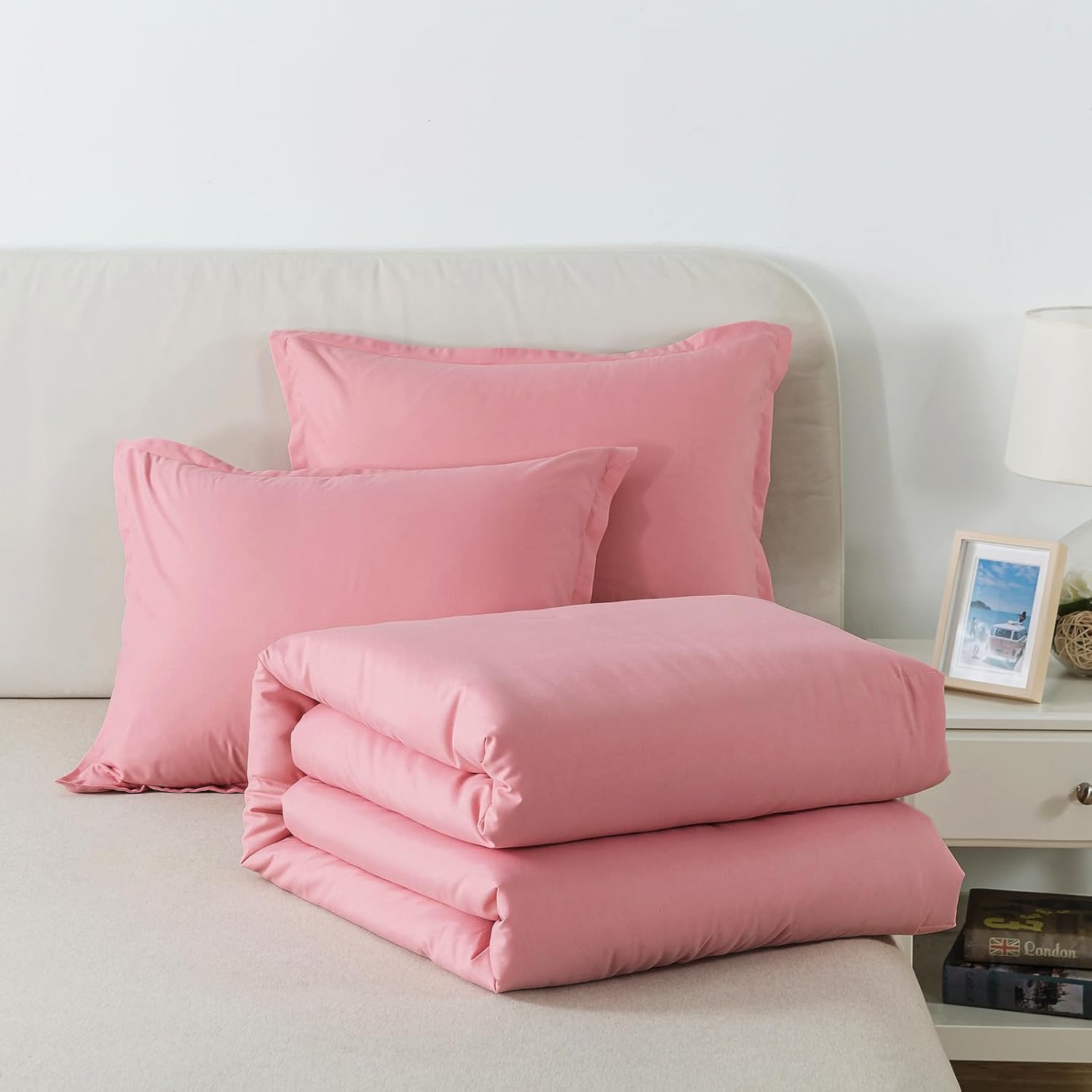 Caressma Pink Comforter Set King Size 3PCS 1
