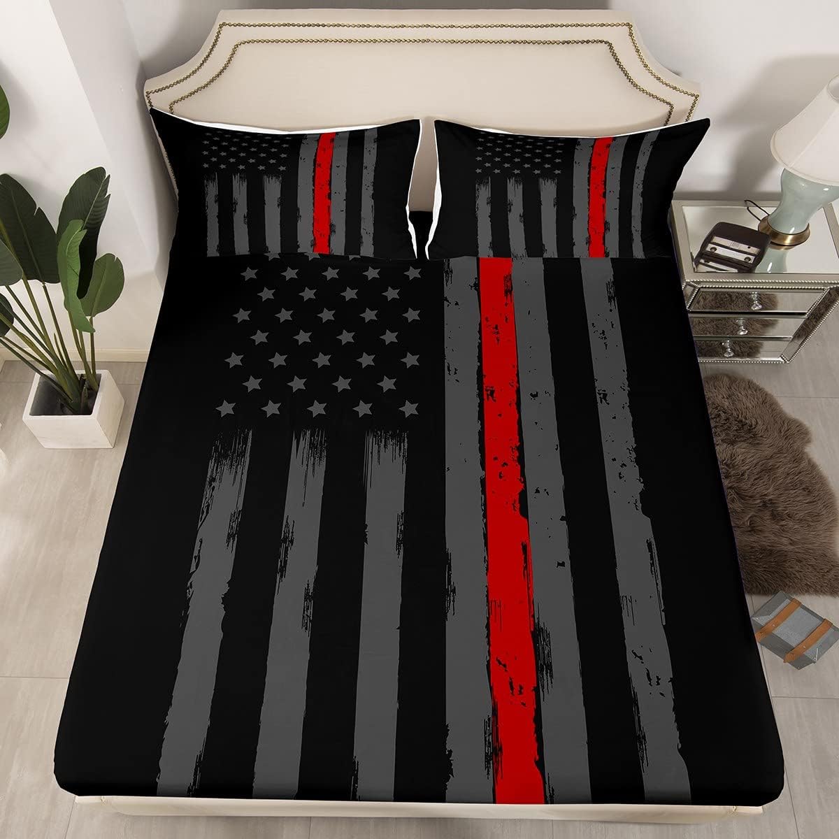 Erosebridal Queen Size Flag Bed Sheet Set