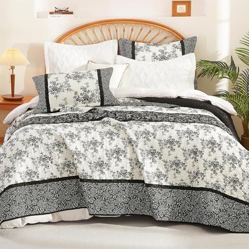 Cmfshape Bohemian Floral Quilt Set King Size 3-Piece 1
