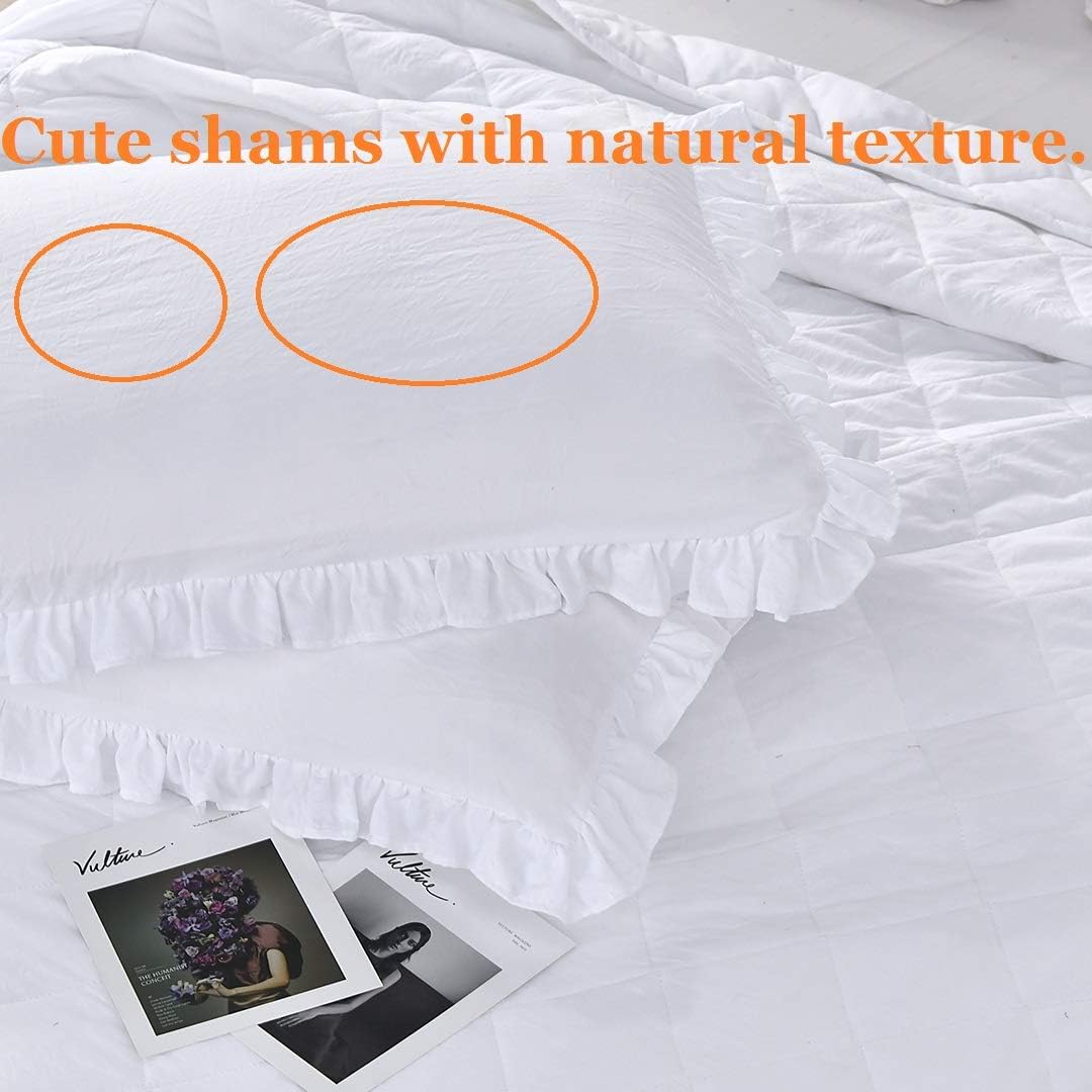 QSH Queens House Ruffle Skirt Bedspread 3 Piece Set