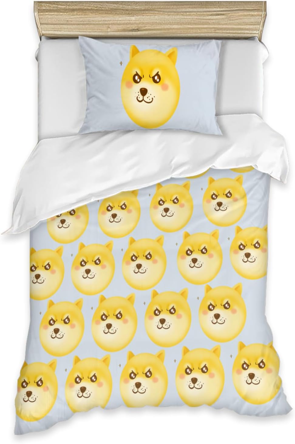 Twin XL Comforter Set with Funny Dog Shiba Inu Pattern