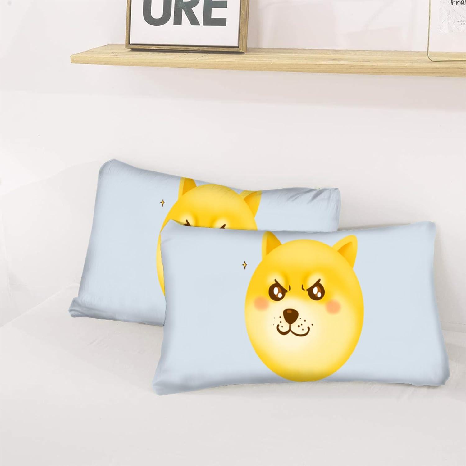 Twin XL Comforter Set with Funny Dog Shiba Inu Pattern