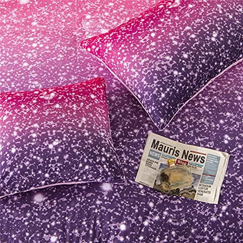 RYNGHIPY 6Pcs Glitter Comforter Set for Girls Kids Teens
