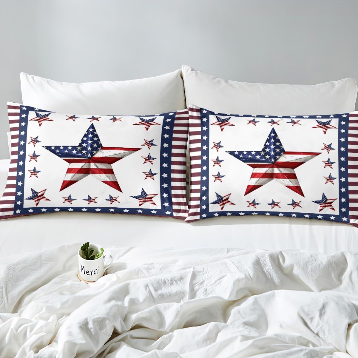 Feelyou American Flag Duvet Cover Set Twin Size