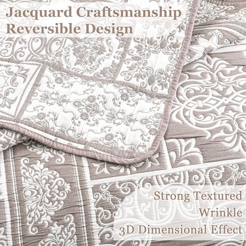 Asuexpect 3 Piece Patchwork Bedspread Set King Size