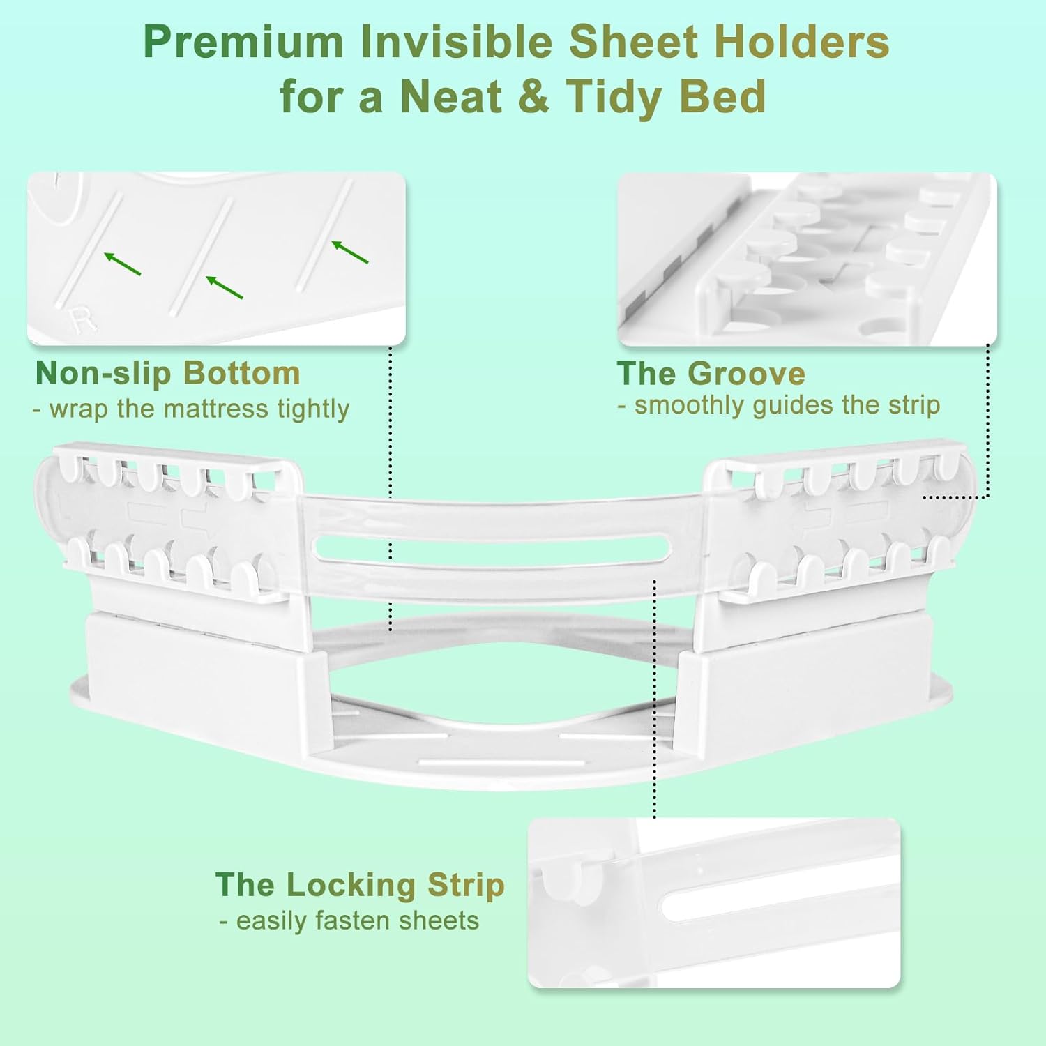 Astrumix Bed Sheet Holders Set of 4 White 1