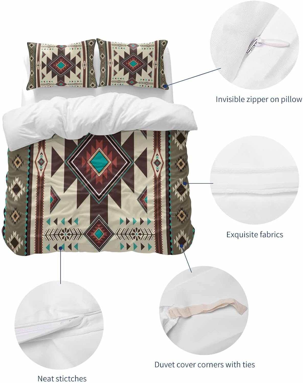 ZOE GARDEN Brown Southwest Duvet Cover Set