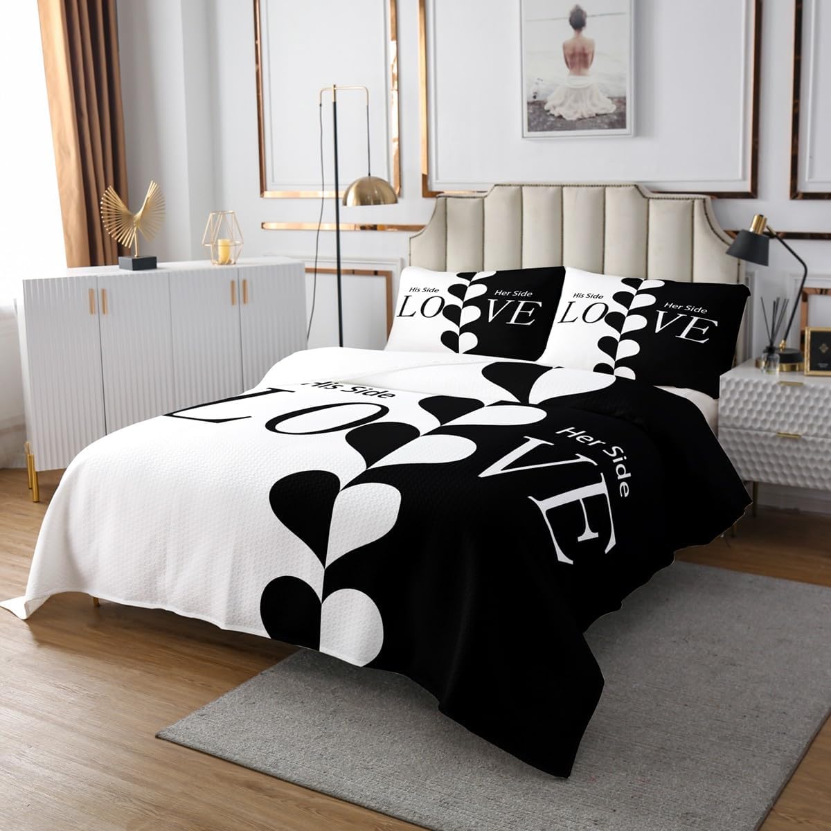Erosebridal Queen Bedspread Set with 2 Pillow Cases