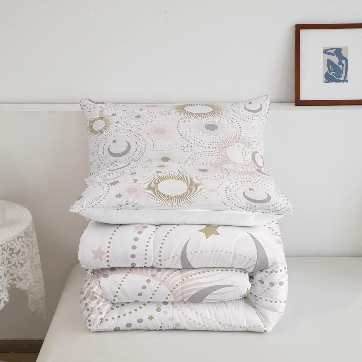 Homewish Stars and Moon Comforter Set Full Size