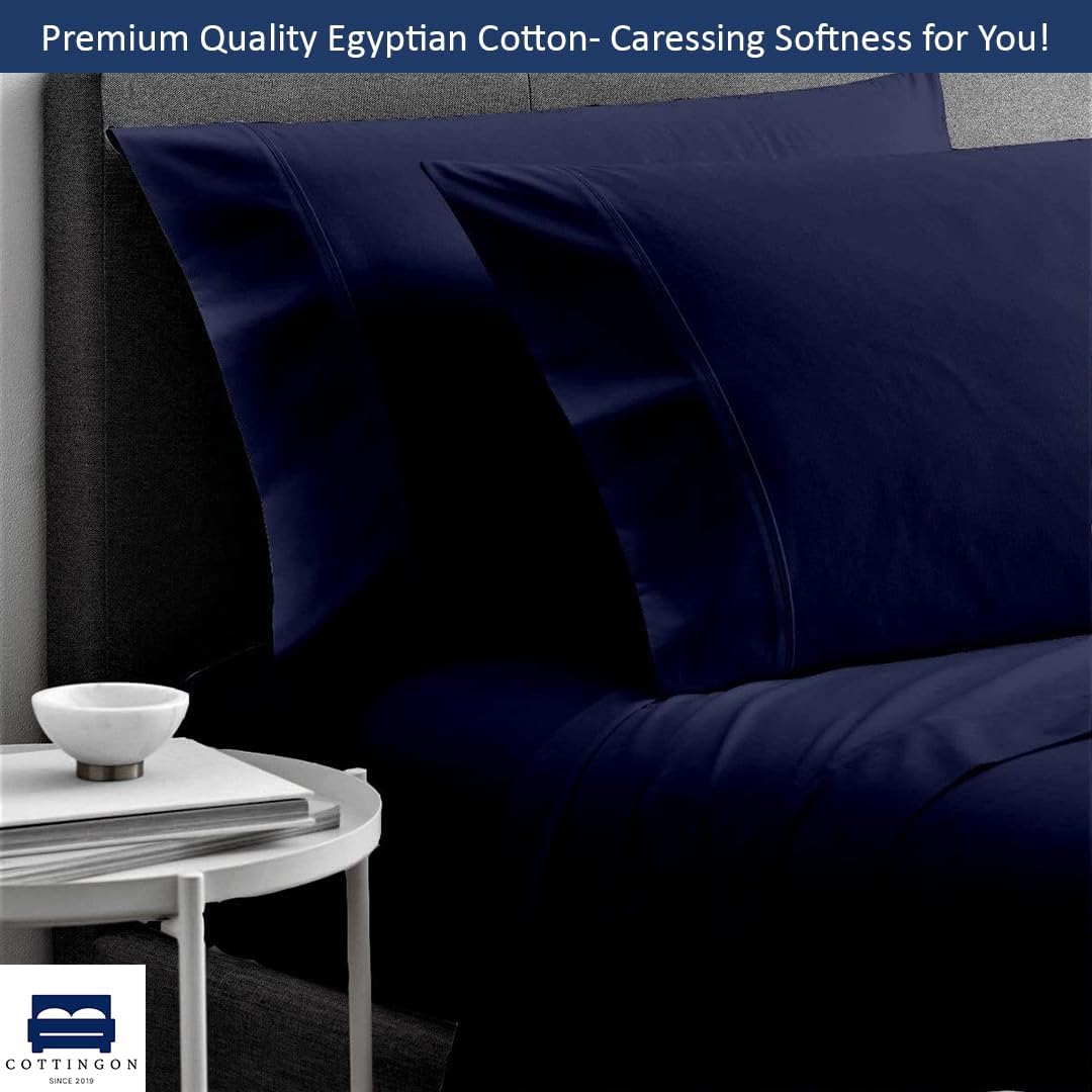 Cottingon 4 Piece Twin XL Bedding Set Navy Blue